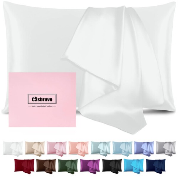 Silk Pillowcase for Hair and Skin, Mulberry Silk Pillowcase, Soft Double-Sided Natural Silk Pillowcase with Zipper, Beau Silk Pillowcase